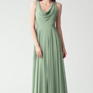 Jenny Yoo Liana Dress Chiffon in Sea Glass